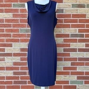 Calvin Klein Cowl Neck Sleeveless Blue Sheath Dress 👗